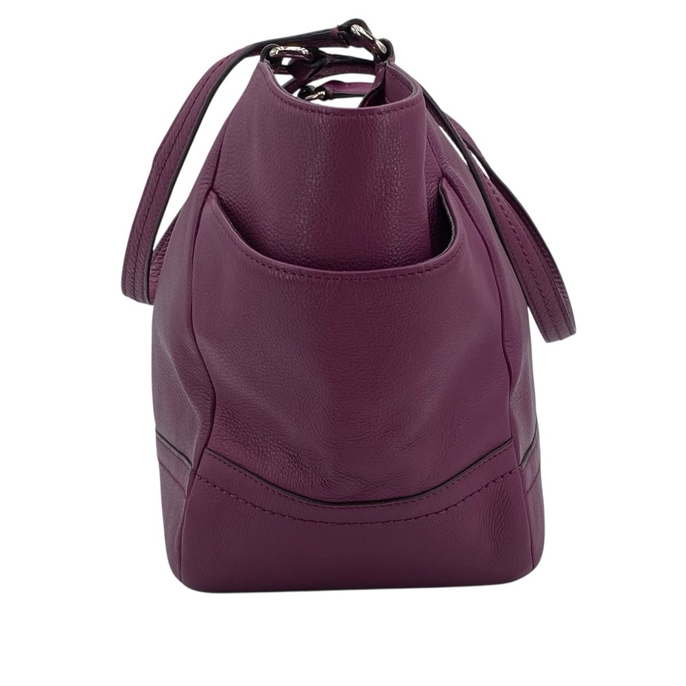 Coach Park Carrie‎ Purple Leather Satchel Tote Shoulder Bag F23284 - Picture 3 of 16